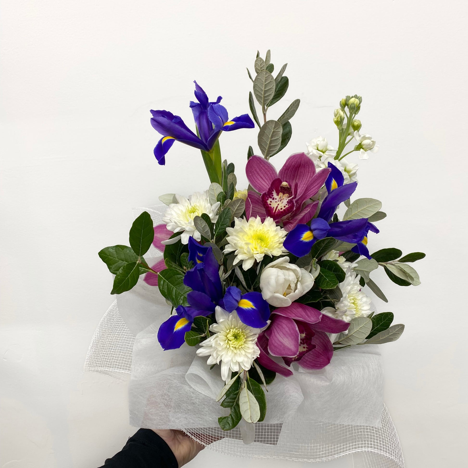 Fresh modern flowers arranged in a box. Delivery in New Plymouth
