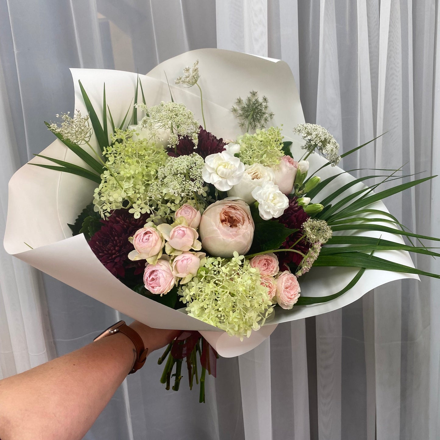 Beautiful fresh flower bouquet made by our designer florist. Same day New Plymouth flower delivery available.