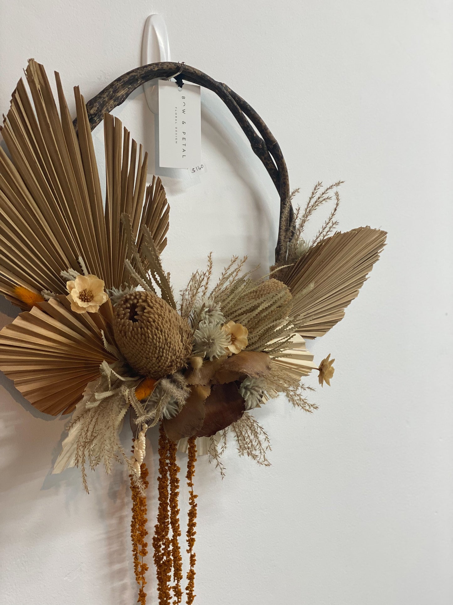 Dried flower wreath, New Plymouth