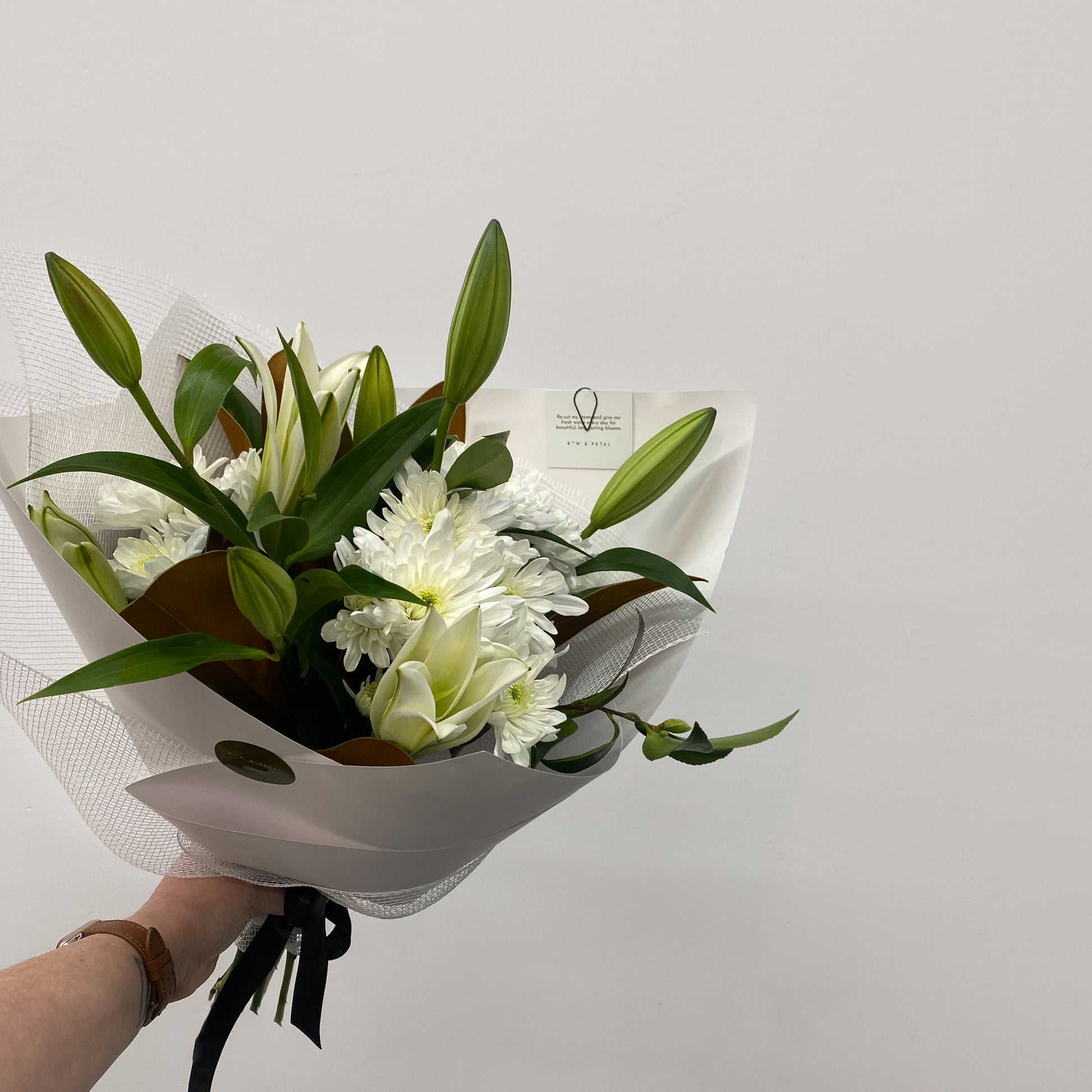 Beautiful fresh flower bouquet made by our designer florist. Same day New Plymouth flower delivery available.